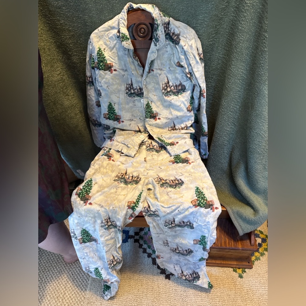 Pottery Barn Winter Village Pajama Set | Size Small | Christmas Print